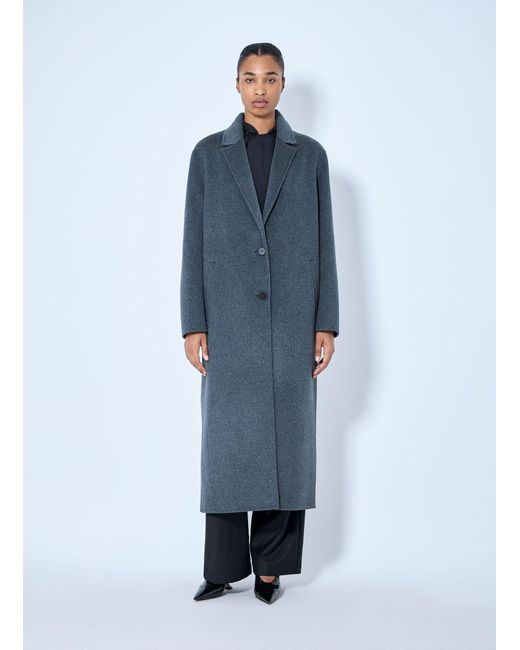 Rohe Blue Double-Faced Wool Long Coat