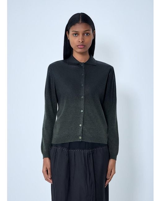 Maison Margiela Blue Button-Up Knit Cardigan
