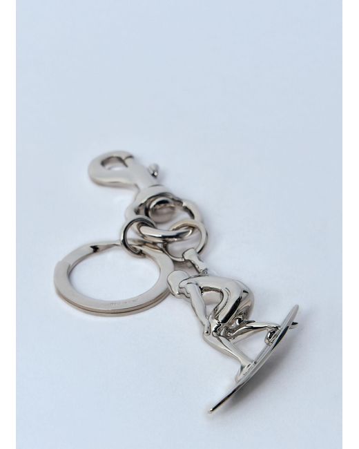 Gucci Blue Engraved Surfer Keyring Charm for men