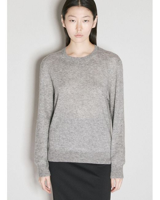 Saint Laurent Gray Cashmere-and-silk Sweater