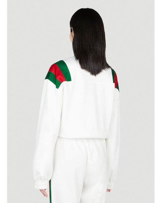 Gucci White Embroidered Logo Sweatshirt