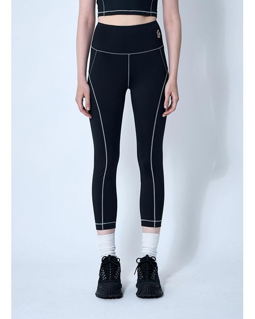 Moncler Blue Logo Patch Leggings