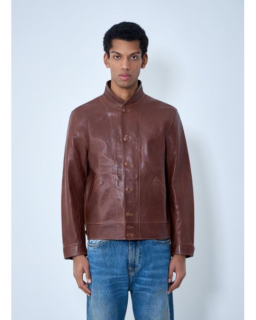 Levi's Red Leather Button-Up Jacket for men