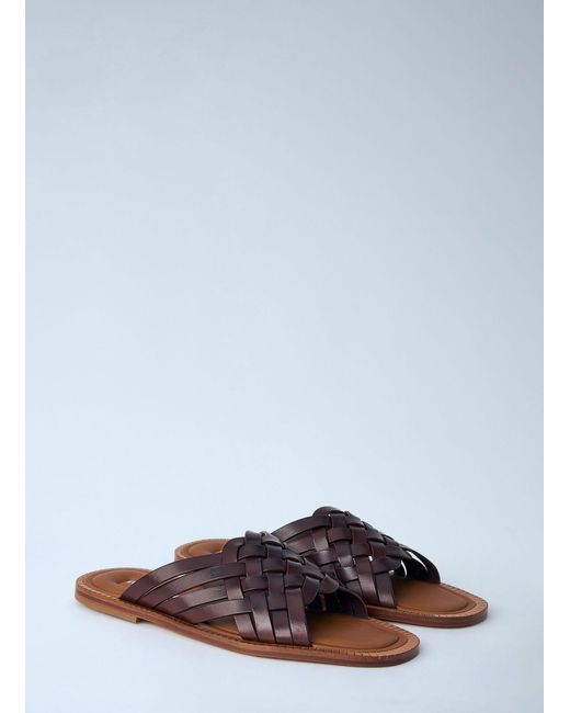 Miu Miu Brown Woven Leather Sandals for men