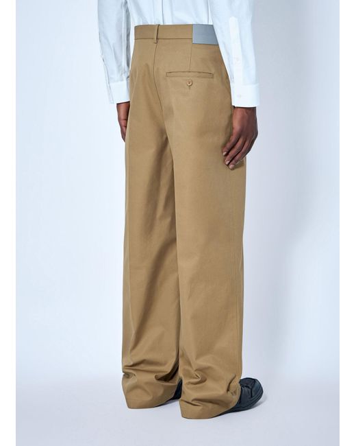 Balenciaga Natural Wide Leg Cotton Chino Pants for men