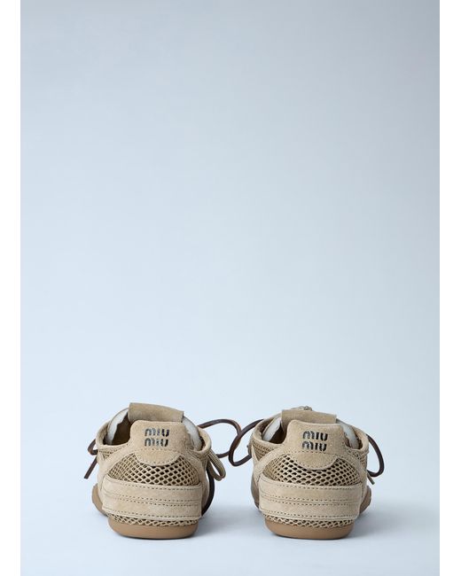 Miu Miu White Rope And Suede Sneakers
