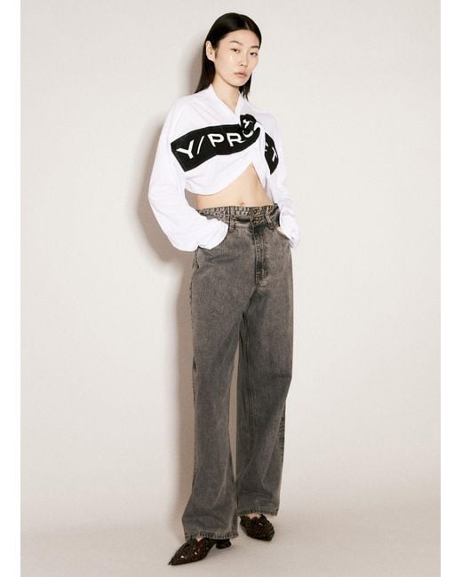 Y. Project Natural Y/Project Scrunched Logo Print T-Shirt