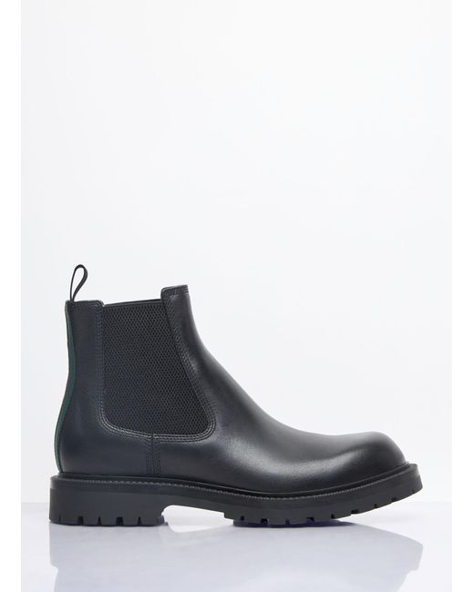 Gucci Black Web Chelsea Boots for men