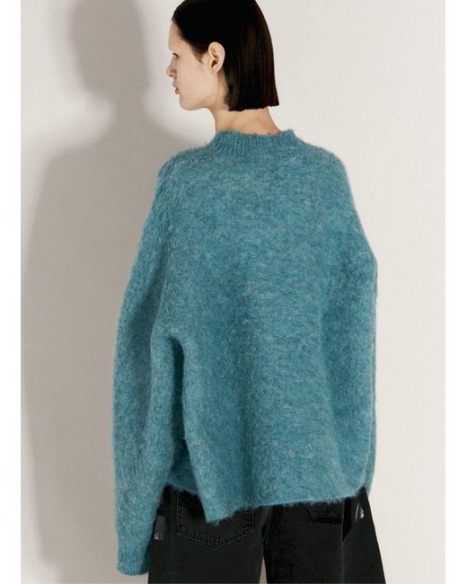 Martine Rose Blue Boxy V Neck Sweater