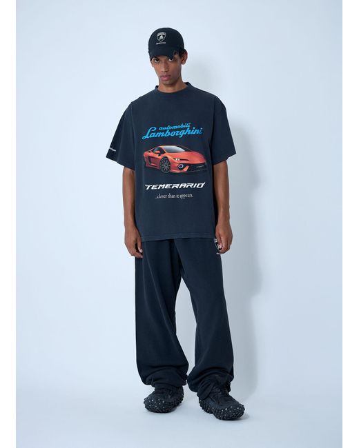 Balenciaga x Lamborghini Blue Automobili Lamborghini T-shirt for men