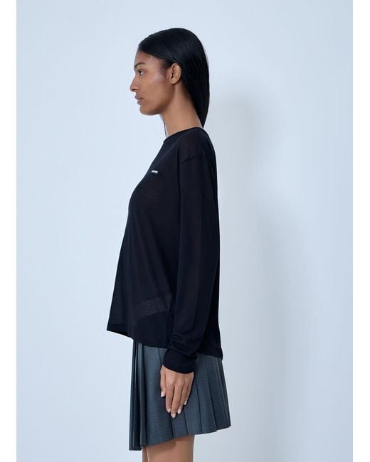 Miu Miu Blue Logo Motif Sweater