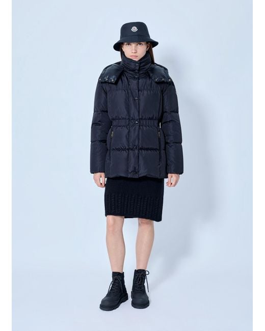 Moncler Blue Agneux Hooded Short Down Jacket