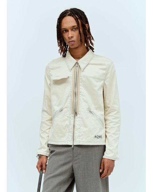 Acne Natural Felted Zipper Jacket for men