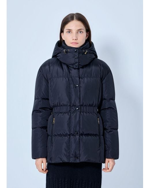 Moncler Blue Agneux Hooded Short Down Jacket