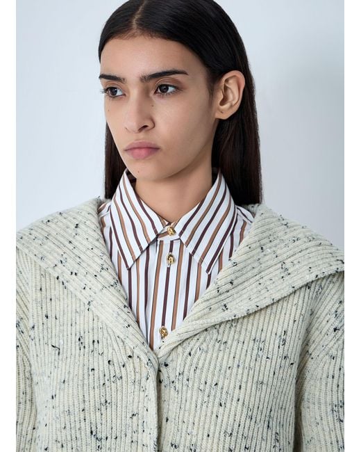 Bottega Veneta Gray Wool English Rib Cardigan