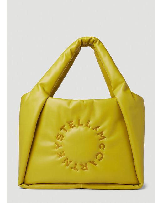 Stella McCartney Yellow Circle Logo Padded Tote Bag