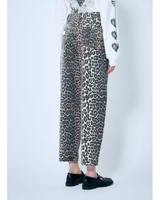 Ganni Blue Leopard Stary Jeans