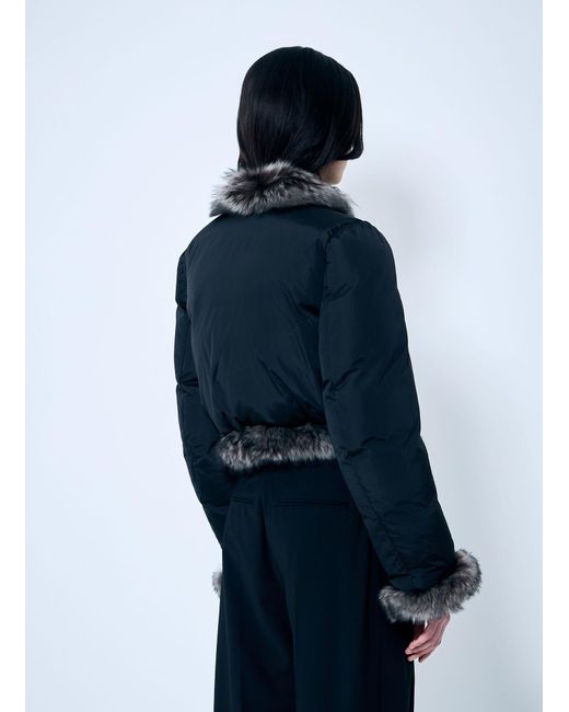 Alexander Wang Blue Puffer Jacket With Shearling Trims