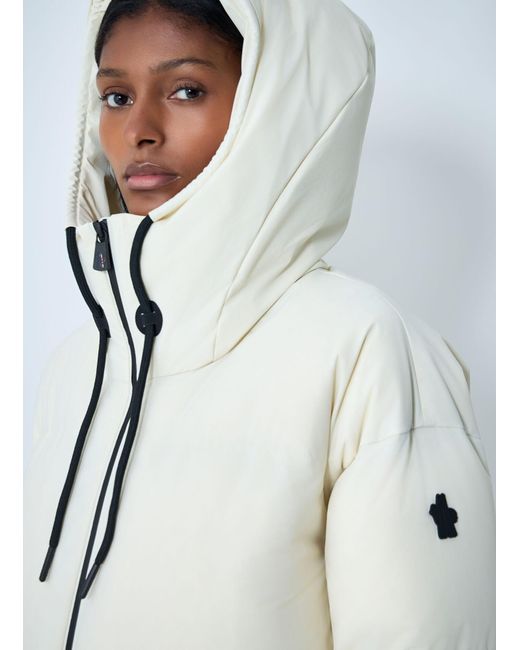 Moncler White Allesaz Hooded Short Down Jacket