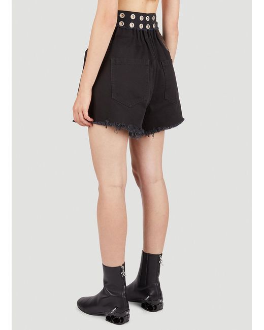 Raf Simons Black Eyelet Shorts