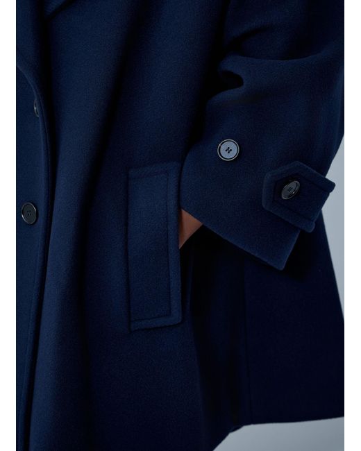 Chloé Blue Chloã Double-Breasted Wool-Blend Coat