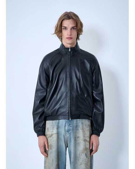 Acne Blue Leather Jacket for men