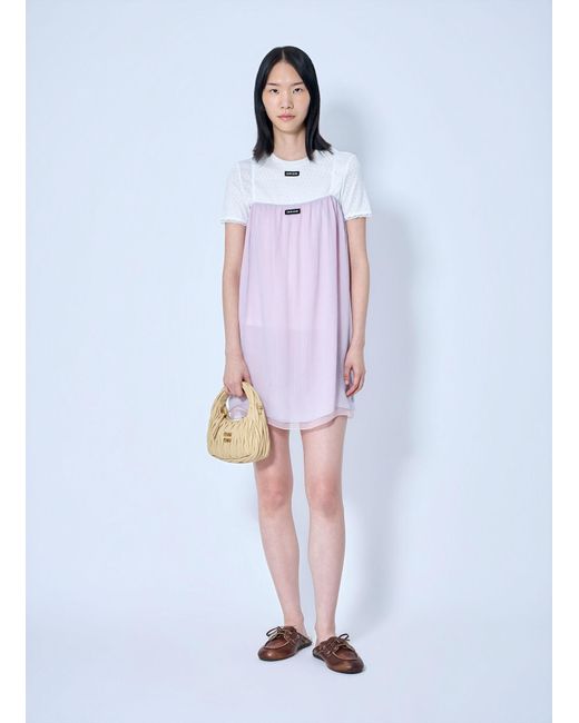 Miu Miu White Wisteria Chiffon Dress