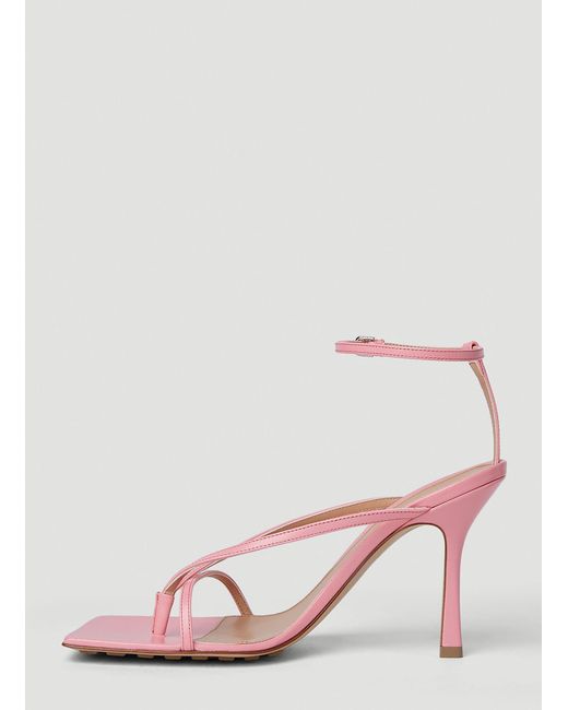 Bottega Veneta Pink Stretch Strap High Heel Sandals