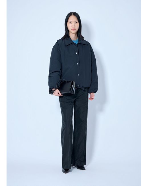 Jil Sander Blue Down Jacket With Collar