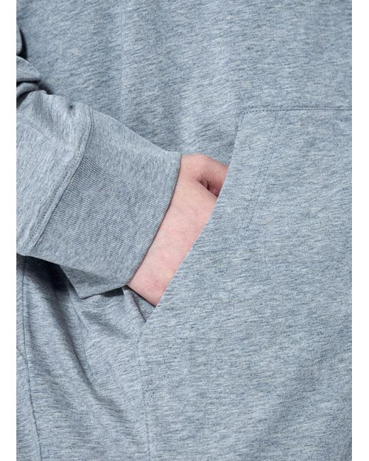 Miu Miu Blue Zip Hoodie With Patch Detail