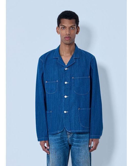 Levi's Blue Denim Button-Down Jacket for men