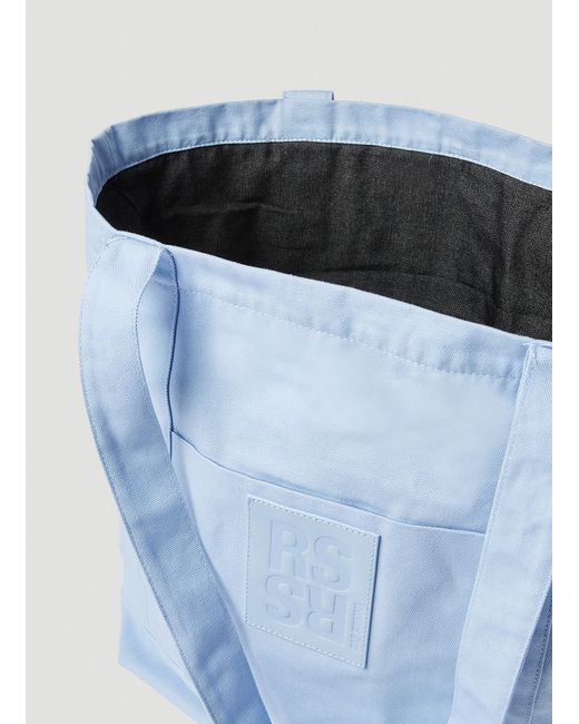 Raf Simons Blue Logo Patch Tote Bag