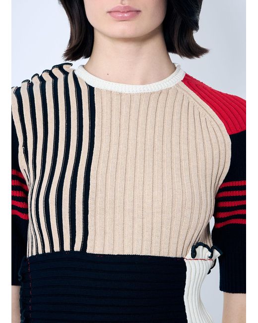 Bottega Veneta Blue Rib Patchwork Sweater