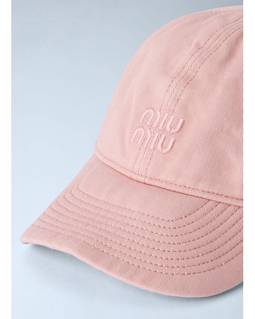 Miu Miu Pink Drill Baseball Cap