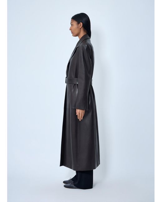 The Row Blue Raisa Leather Coat