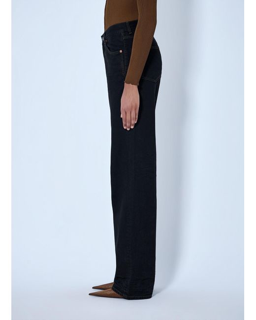 Saint Laurent Blue V-Waist Long Baggy Jeans