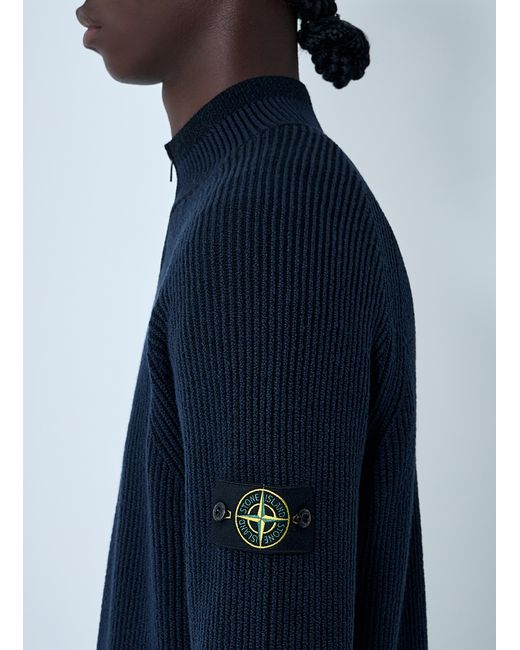 Stone Island Blue Compass Patch Polo Shirt for men