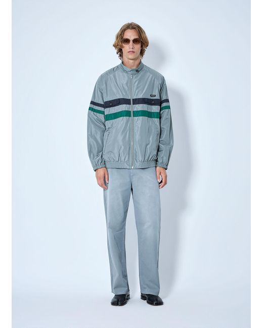 Miu Miu Blue Technical Silk Blouson Jacket for men