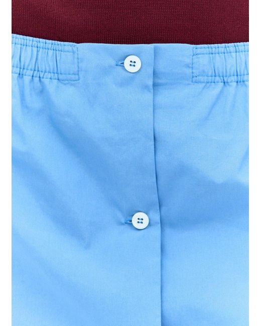 Miu Miu Blue Poplin Mini Skirt