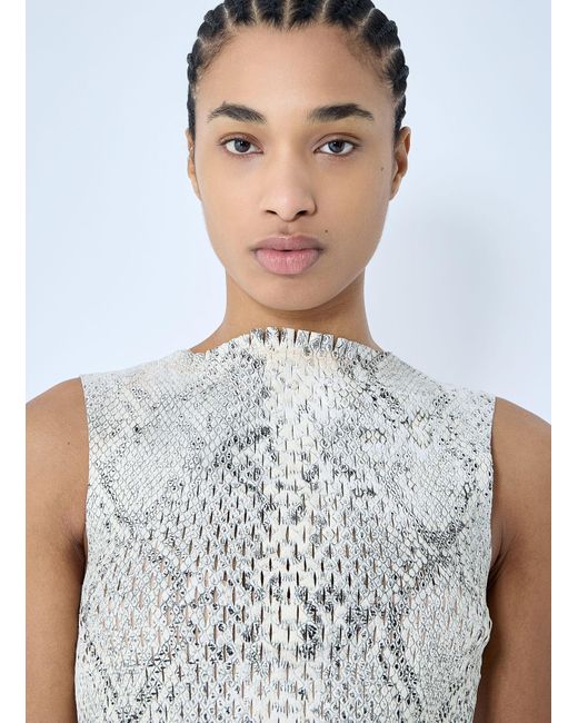 Alexander Wang White Snake-Print Embossed Tank Top