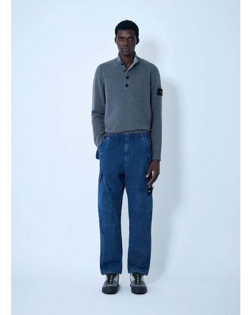 Stone Island Blue Elasticated Waistband Jeans for men