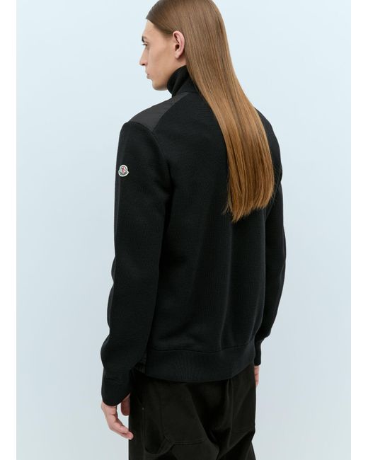 Moncler Black Padded Zip-Up Cardigan for men
