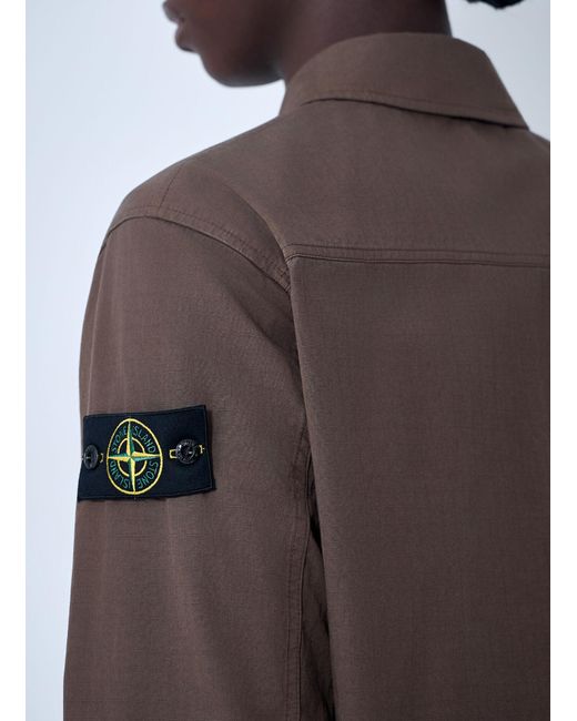 Stone Island Brown Logo Patch Jacket for men