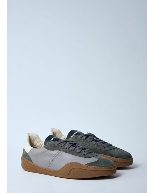 Acne Blue Leather Low-Top Sneakers for men