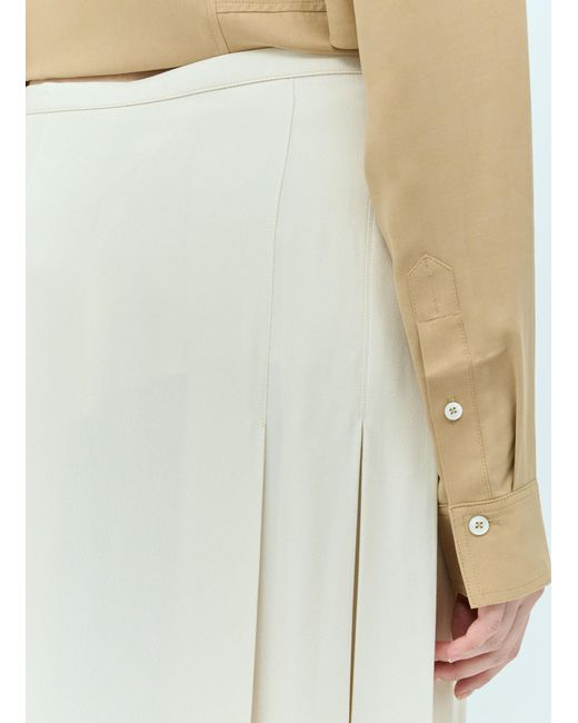 Totême  White Pleated Wrap Maxi Skirt