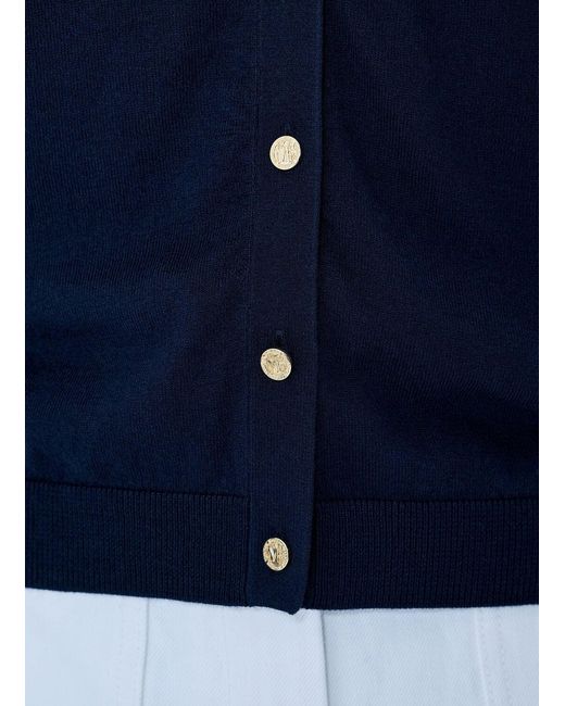 Max Mara Blue Sleeveless Button-down Top