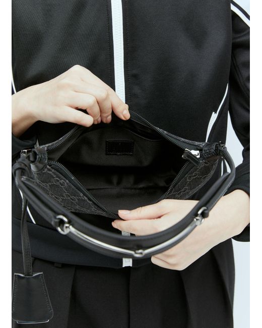 Gucci Black Horsebit Slim Small Shoulder Bag