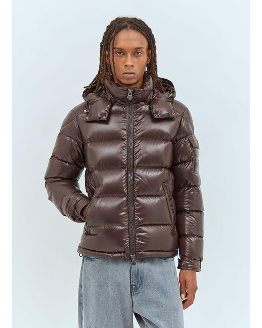 Moncler Brown Maya Short Down Puffer Jacket for men