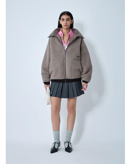 Miu Miu Gray Cotton Fleece Jacket