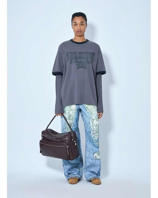 Acne Blue Layered Graphic T-Shirt